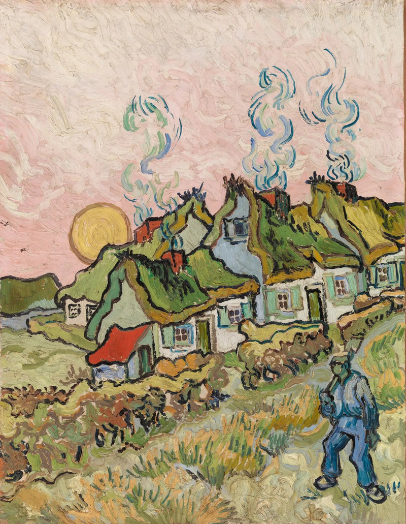 Cottage in de zon - Vincent van Gogh