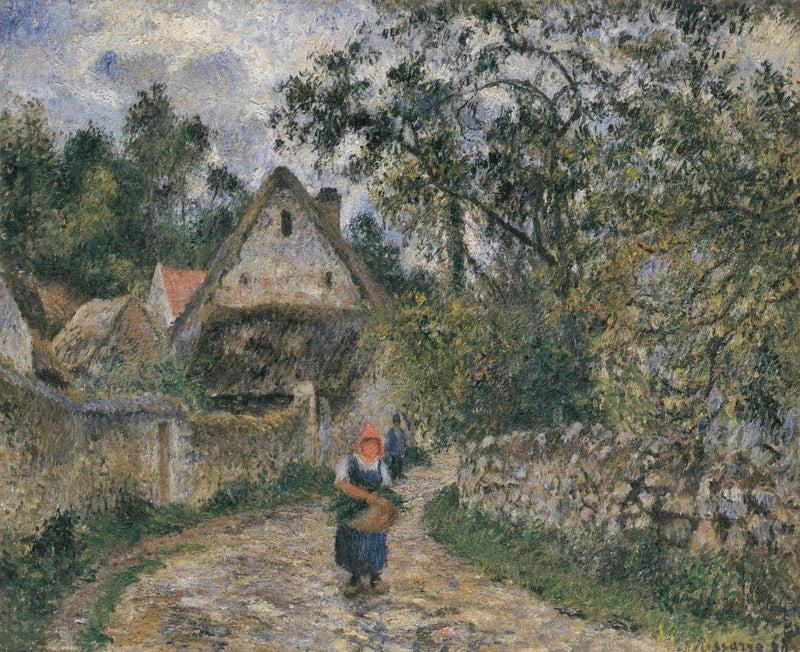 Huizen in Valhermeil, Auvers-sur-Oise - Camille Pissarro