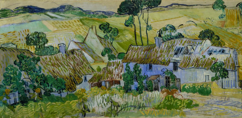 Boerderijen op een heuvel - Vincent van Gogh