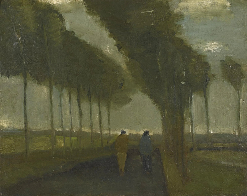 De laan met de twee wandelaars - Vincent van Gogh