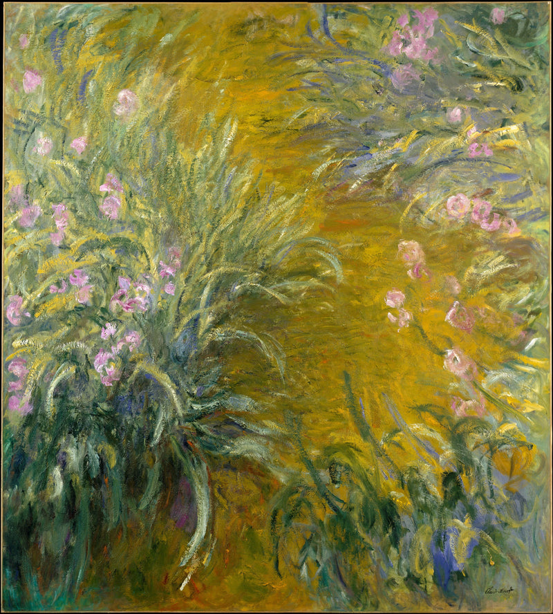 Het pad tussen de irissen, Met W1828 - Claude Monet