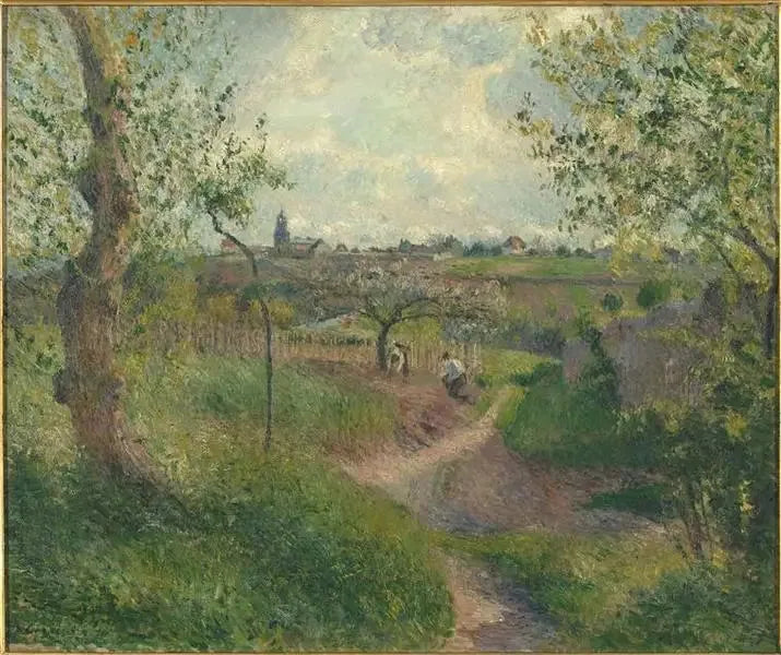 opgaande weg door velden. Côte des Groouettes. Pontoise - Camille Pissarro