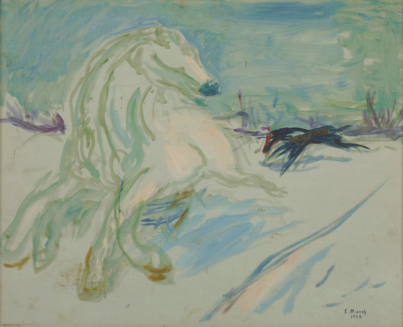 Witte paard in galop - Edvard Munch