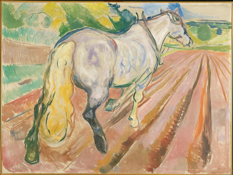 Wit paard gezien van achteren - Edvard Munch