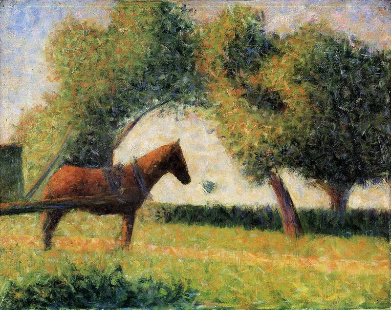 Paard in een veld - Georges Seurat