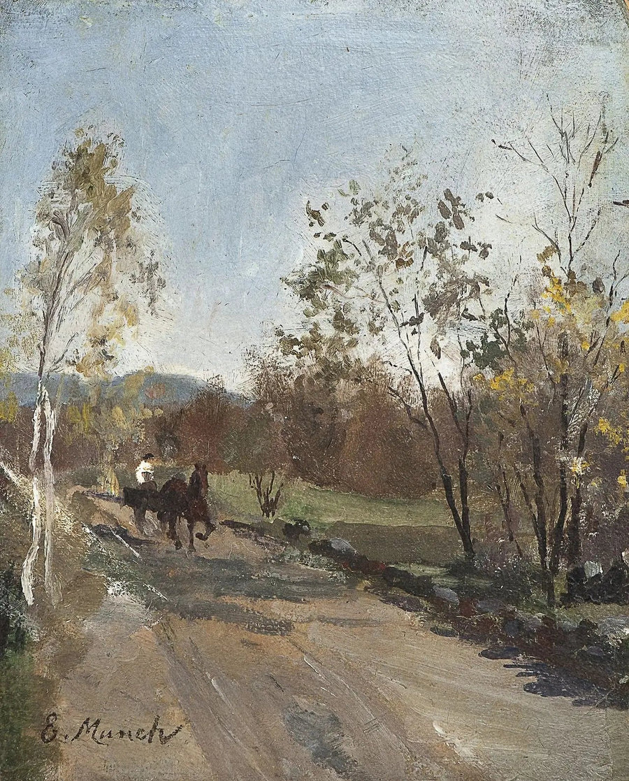 Paard en wagen op een landweg - Edvard Munch