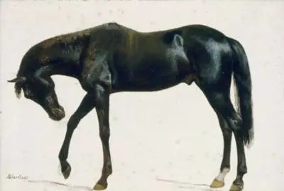 Cheval noir - Albert Bierstadt - Alpha Reproduction