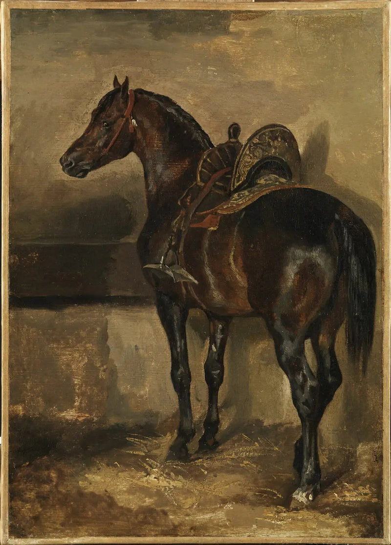 Turkse paard in een stal - Théodore Géricault