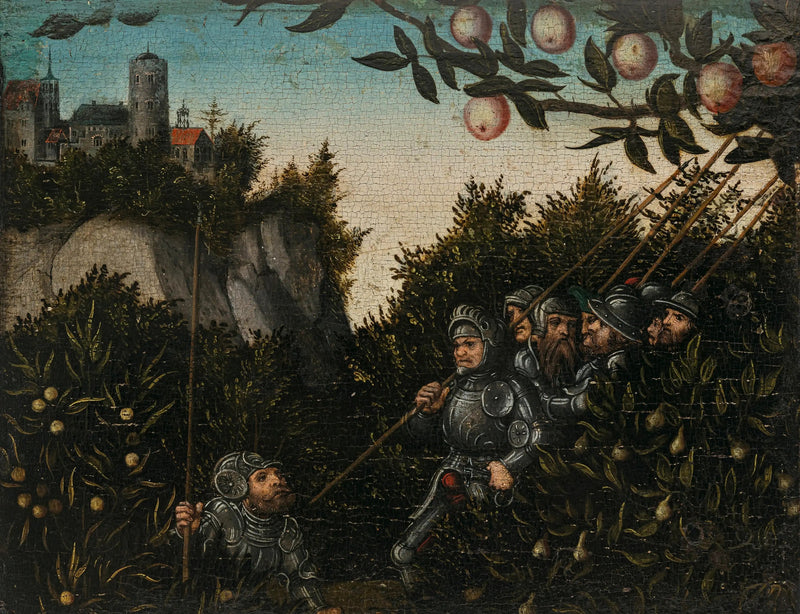 Ridders in het landschap - Lucas Cranach de Oudere