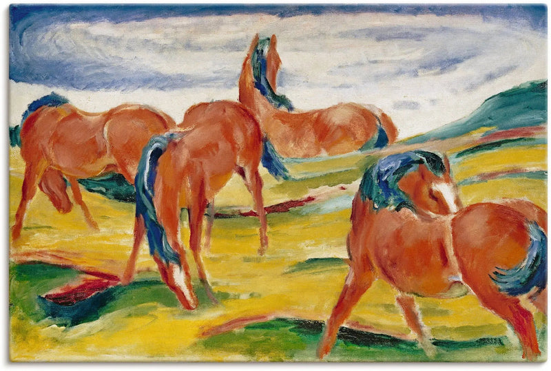 Paarden in de wei III - Franz Marc