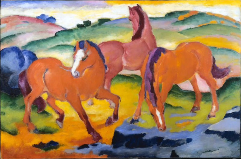 Paarden in de wei IV - Franz Marc