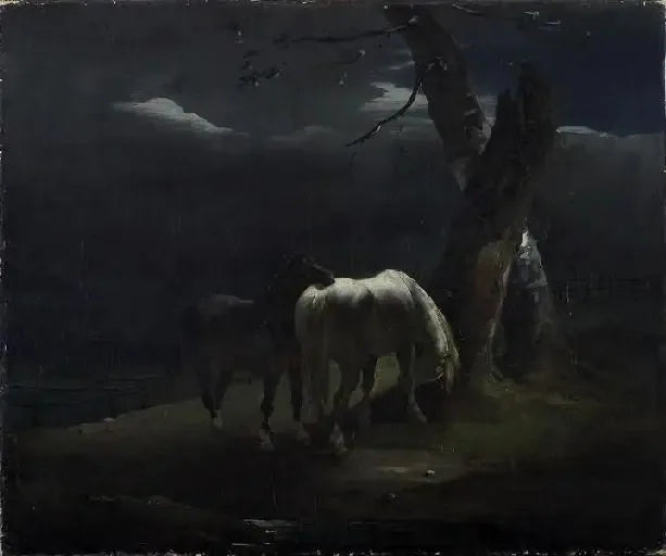 Paarden in de wei - Théodore Géricault