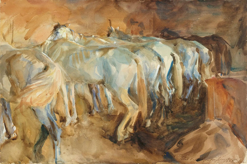 Bussen met paarden in Jeruzalem - John Singer Sargent