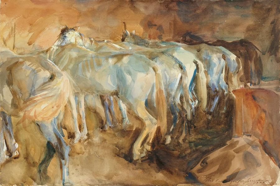 Bussen met paarden in Jeruzalem - John Singer Sargent