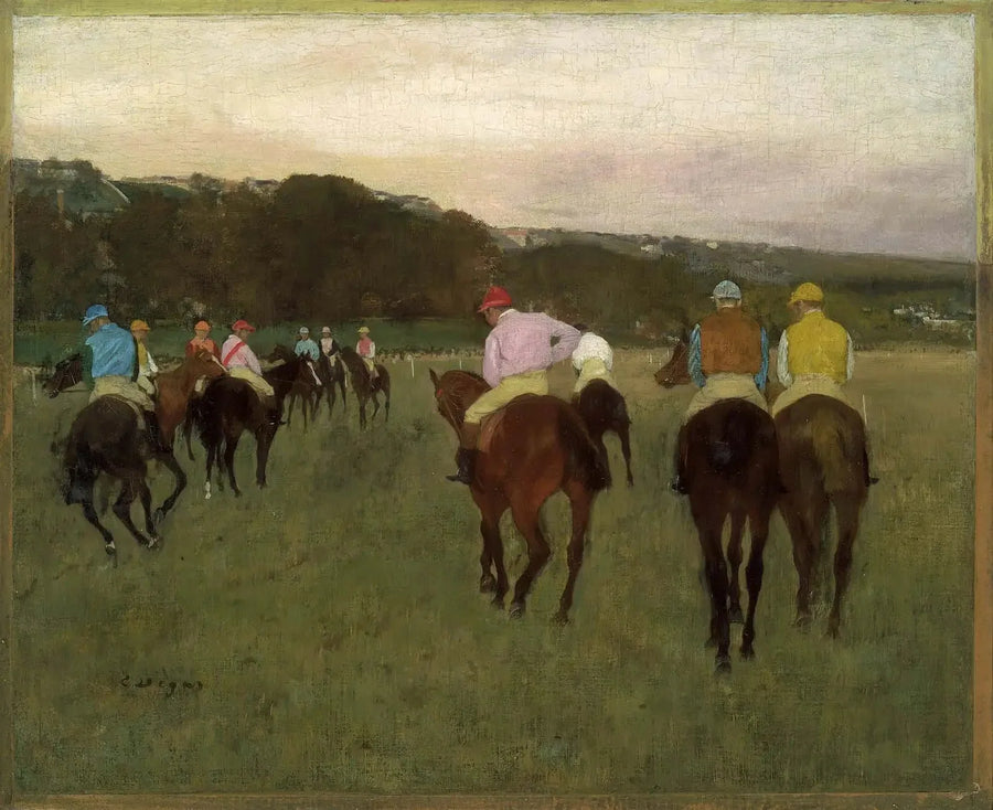 Renpaarden in Longchamp - Edgar Degas