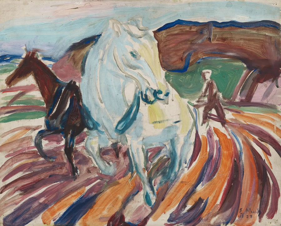 Ploegende paarden - Edvard Munch