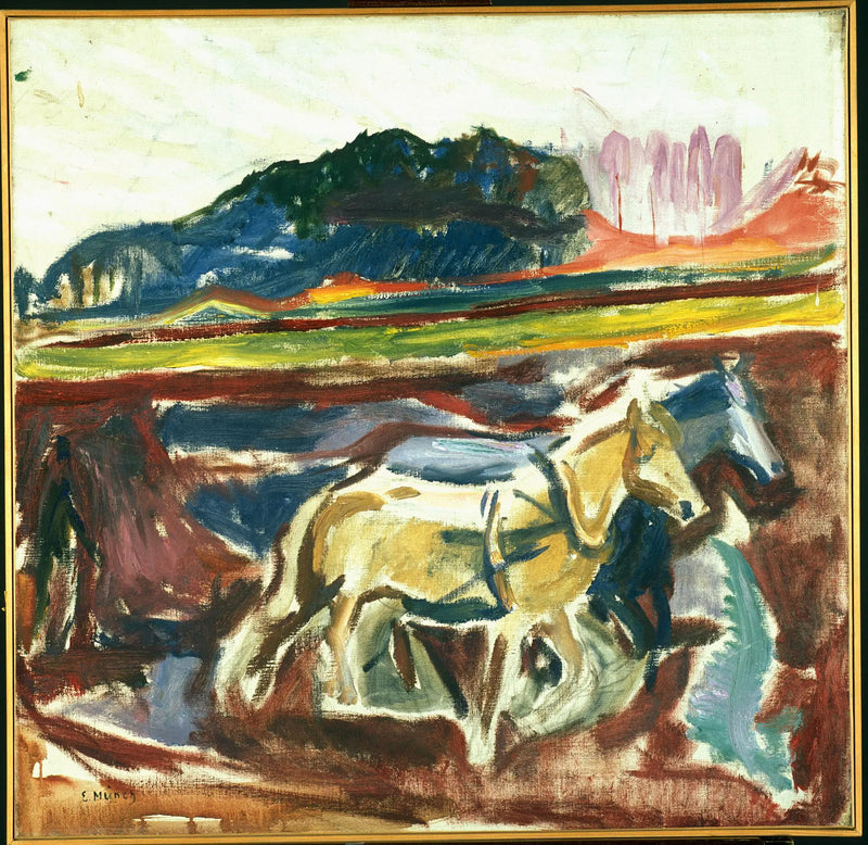 Ploegende paarden - Edvard Munch