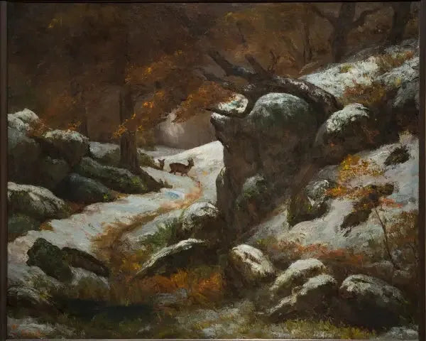 Ree in de sneeuw - Gustave Courbet