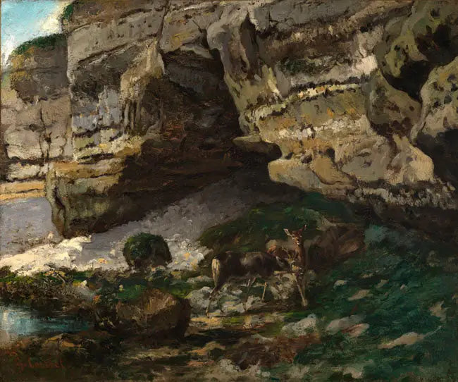 Reeën bij de bron - Gustave Courbet