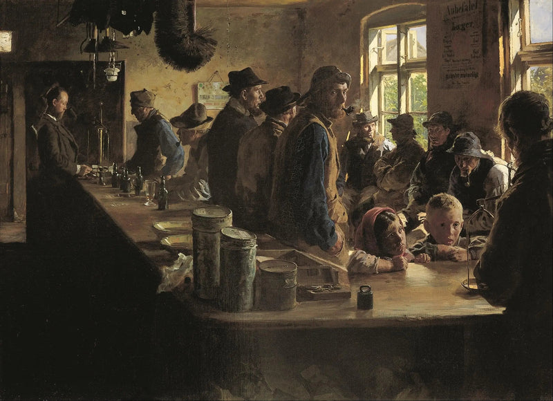 Bij de brandstofleverancier wanneer er geen visserij is - Peder Severin Krøyer