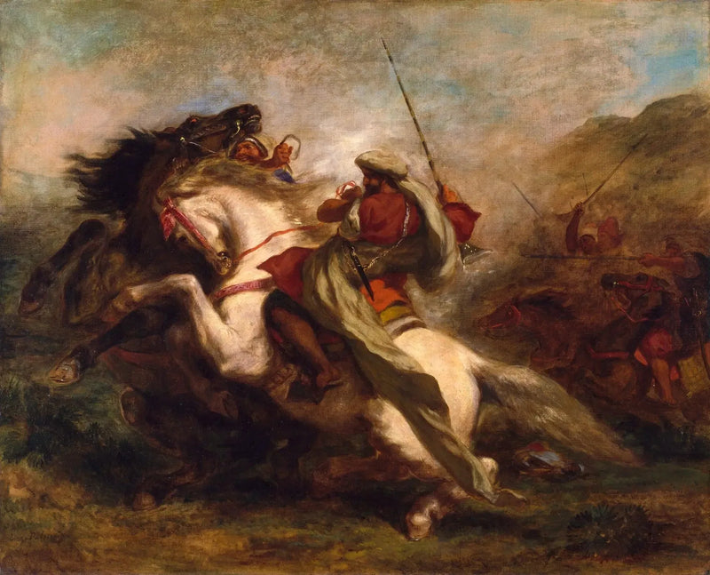 Schok van Arabische ruiters - Eugène Delacroix