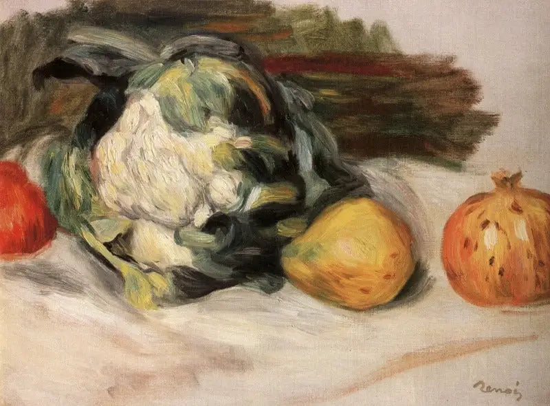 Bloemkool en granaatappels. - Pierre-Auguste Renoir