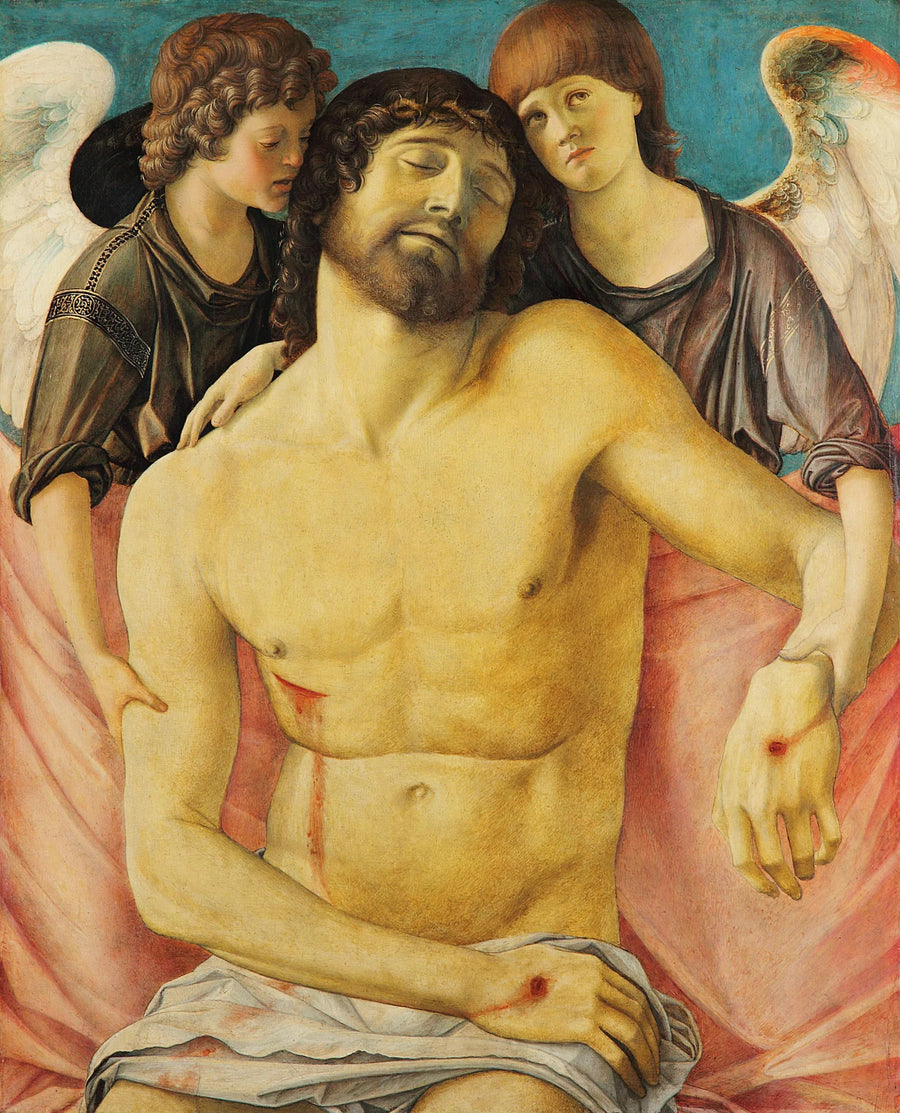 Christus aan het kruis ondersteund door twee engelen - Giovanni Bellini