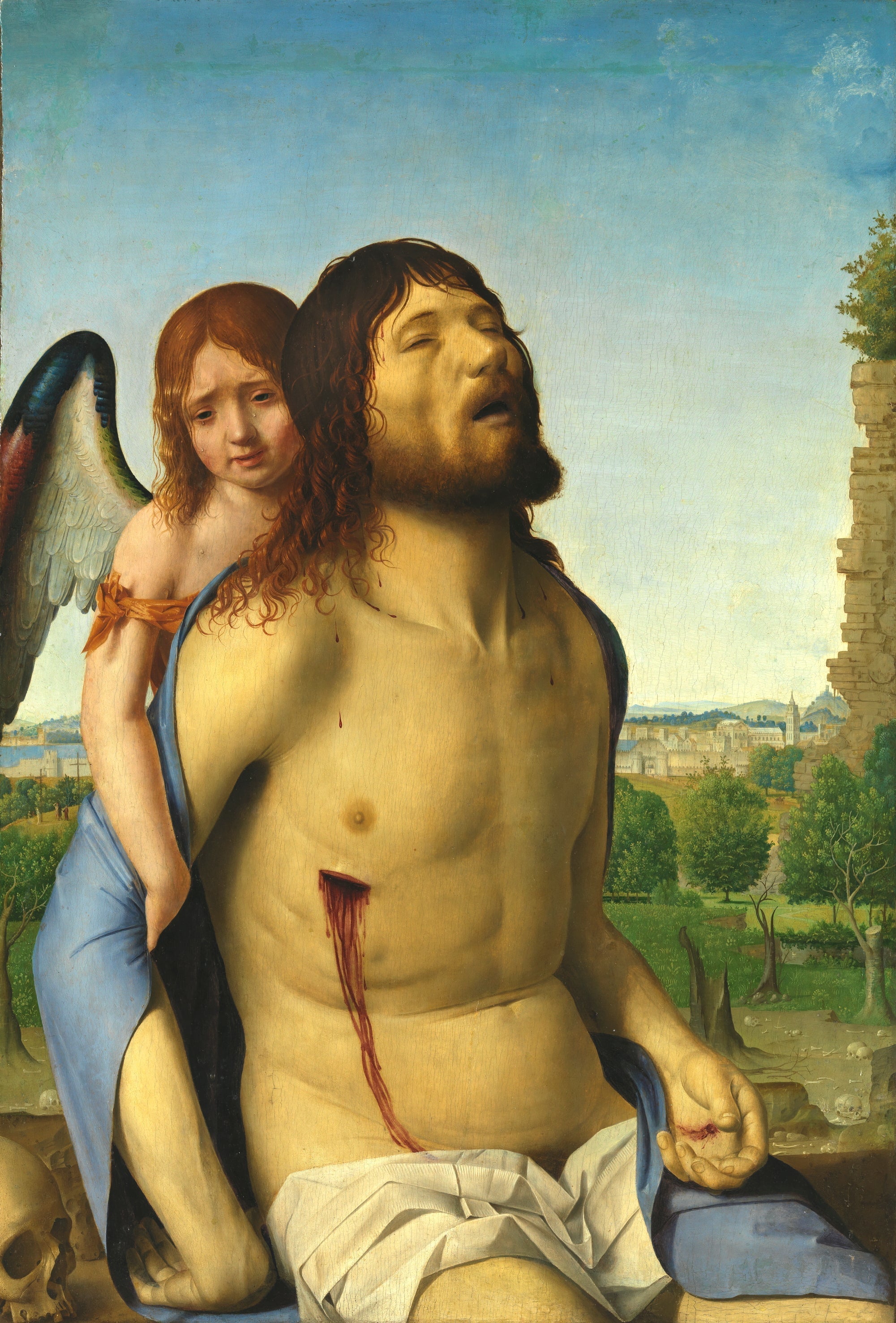 Christ mort, soutenu par un ange - Antonello de Messine image 1 reproduction réalisée par Alpha Reproduction