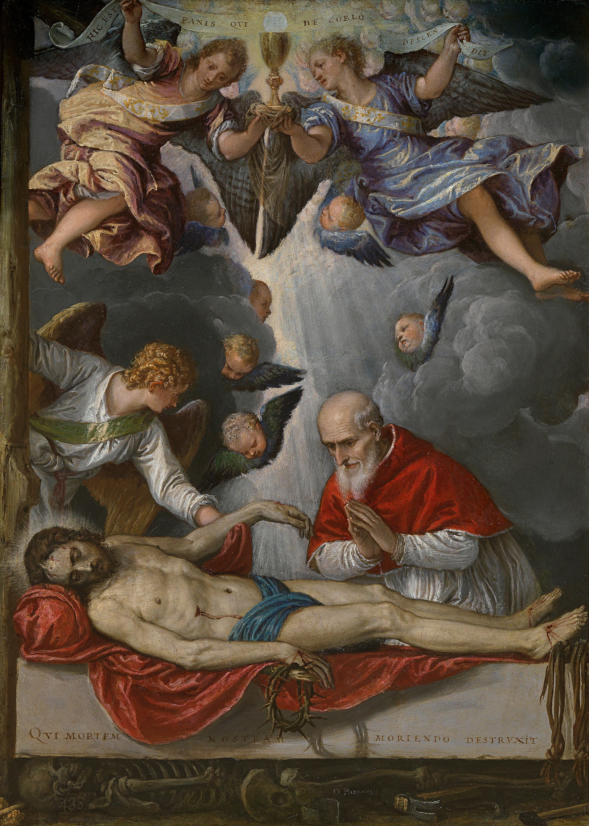 Le Christ mort vénéré par Pie V - Parrasio Micheli