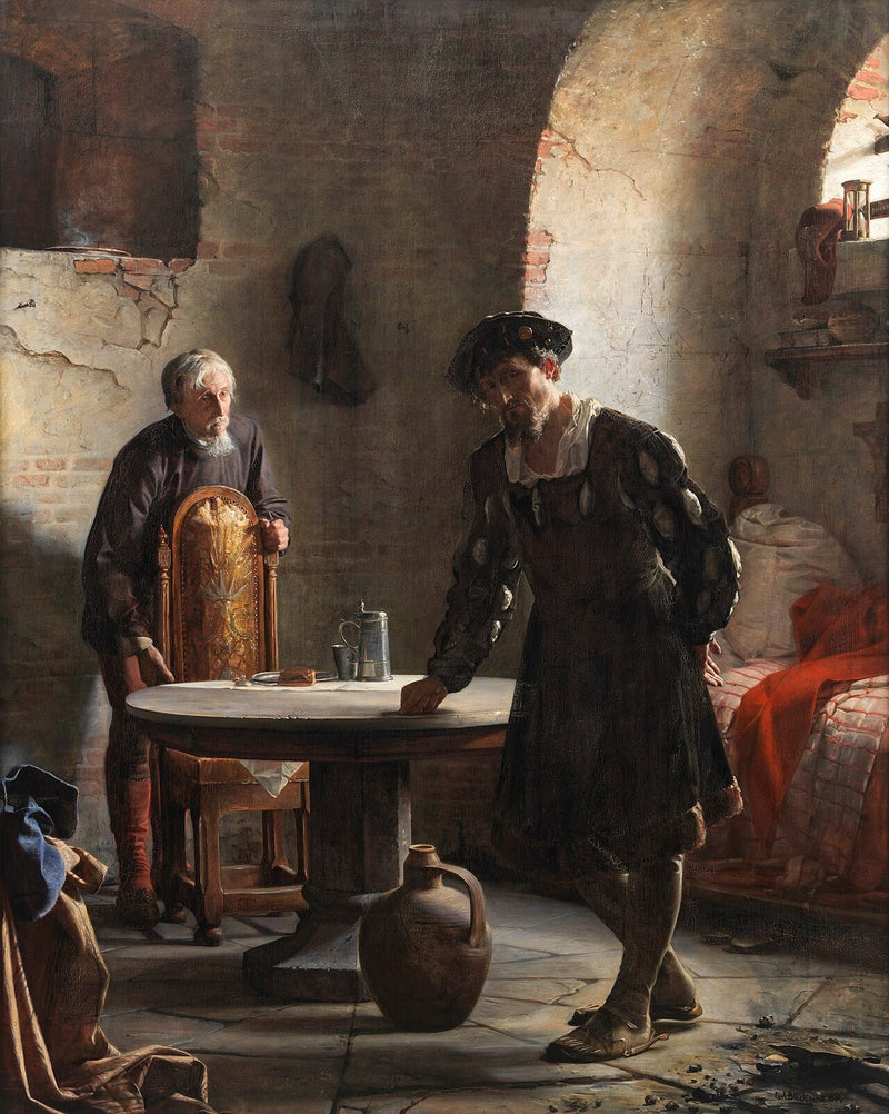 Christiaan II gevangen in het kasteel van Sønderborg - Carl Heinrich Bloch