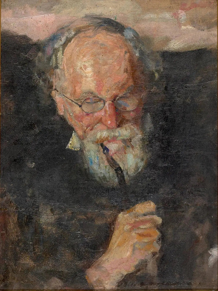 Christian Munch met pijp - Edvard Munch