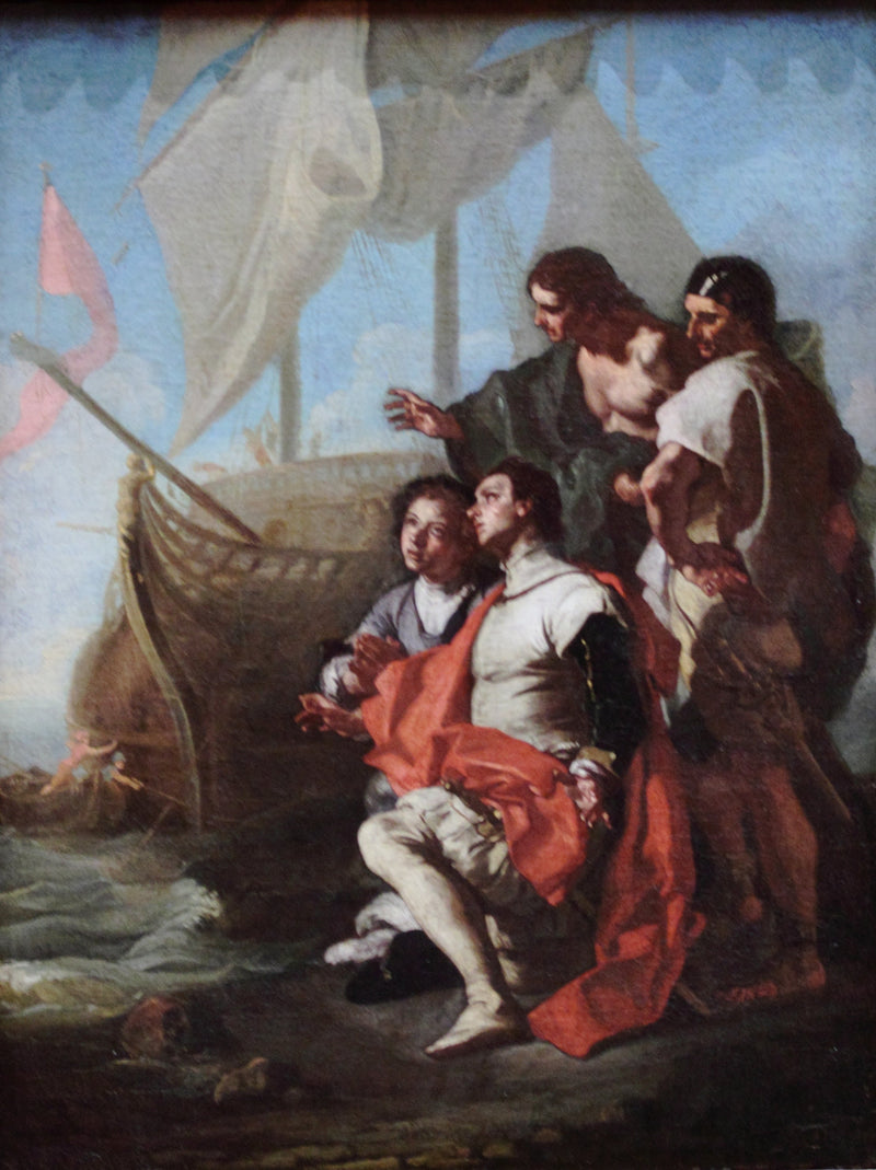 Christoffel Columbus arriveert in Amerika - Francesco Solimena