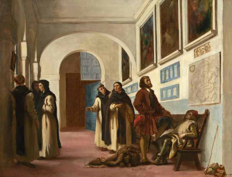 Christoffel Columbus en zijn zoon in La Rábida - Eugène Delacroix