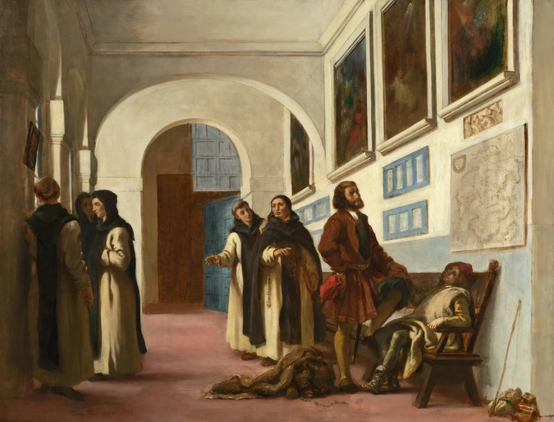 Christoffel Columbus en zijn zoon in La Rábida - Eugène Delacroix