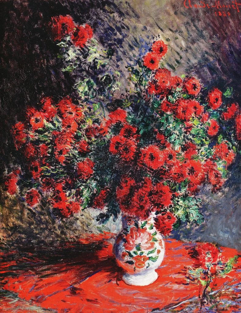Rode chrysanten W635 - Claude Monet
