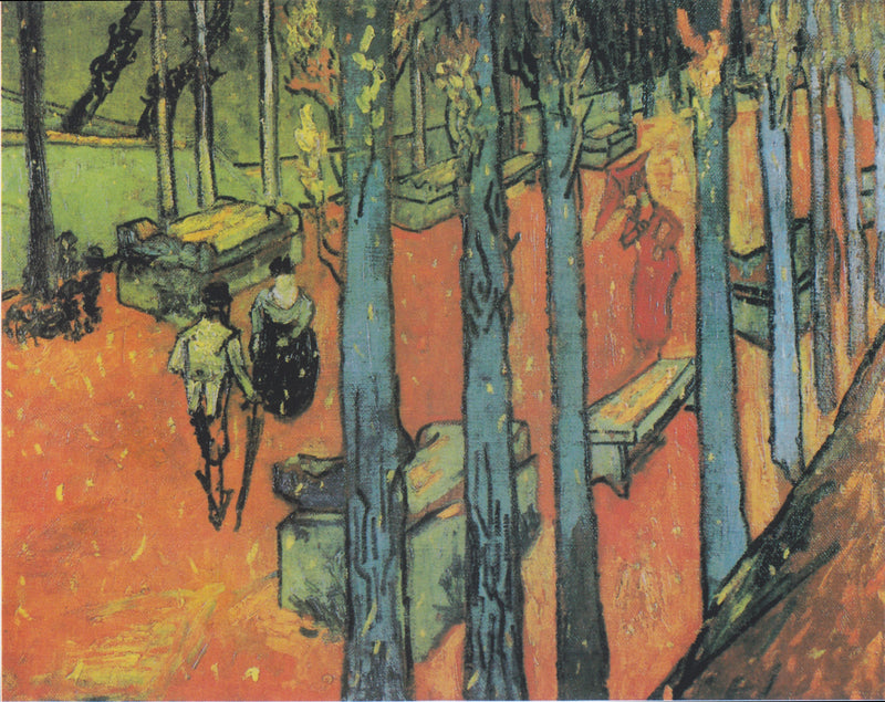 De Alyscamps: Vallende herfstbladeren - Vincent van Gogh