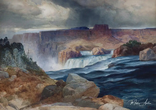 Chutes de Shoshone, Snake River, Idaho - Thomas Moran - Reproductions de tableaux et peintures haut de gamme