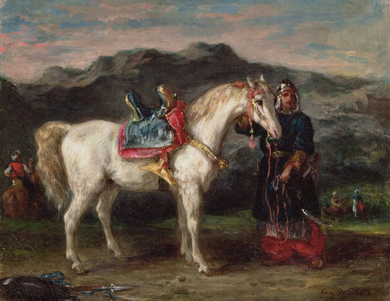 Circassische huurder een paard door de bruid zoon - Eugène Delacroix