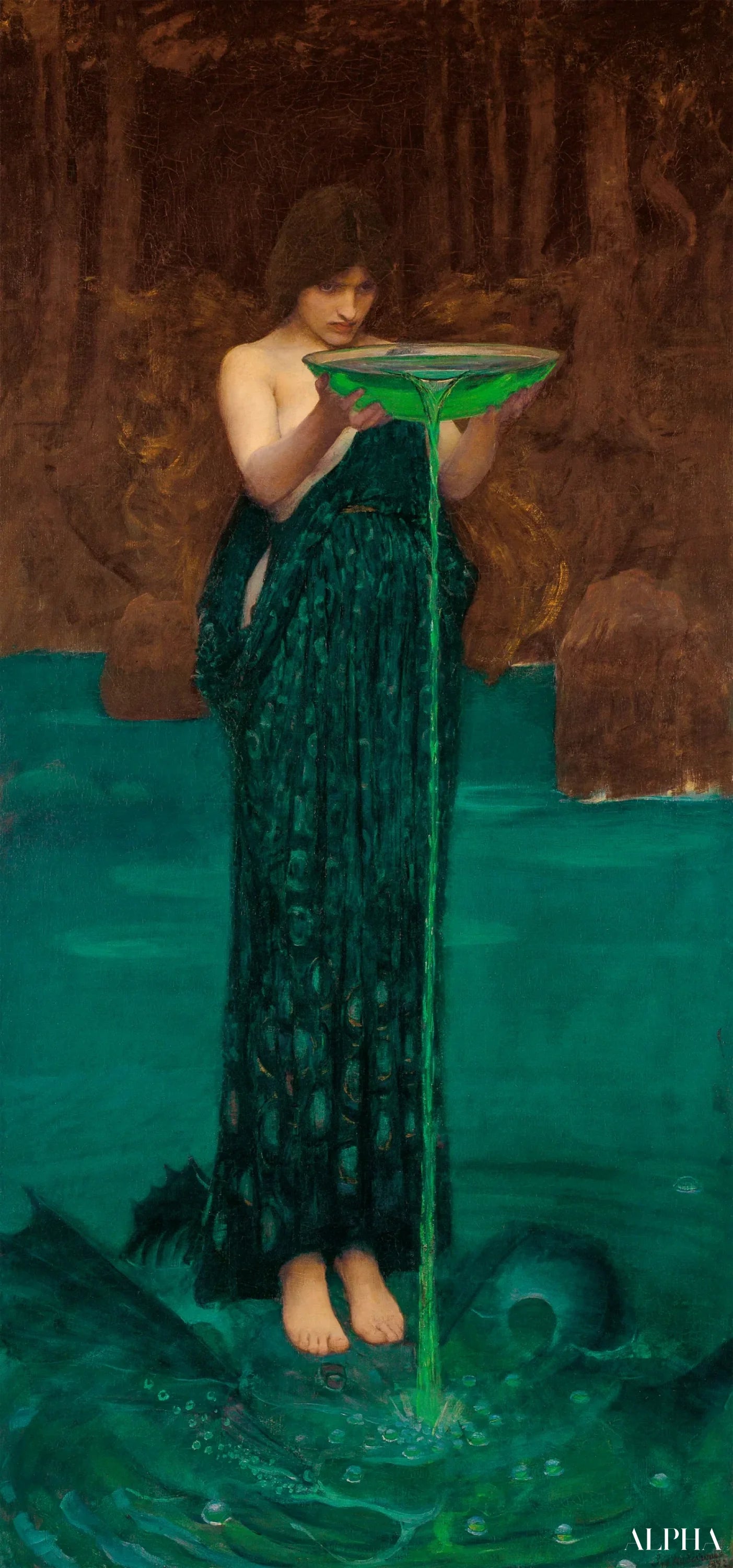 Reproduction du tableau « Circé Invidiosa - John William Waterhouse » par Alpha Reproduction en peinture à l’huile
