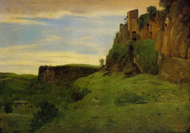 Civita Castellana. vervaardigd op de top van de rotsen - Jean-Baptiste Camille Corot