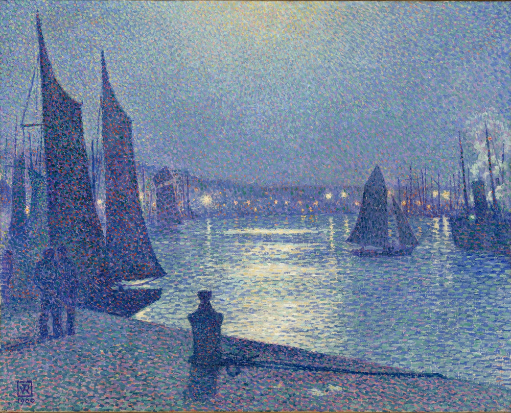 Clair de lune à Boulogne-sur-Mer - Théo van Rysselberghe image 1 reproduction de peinture à l’huile