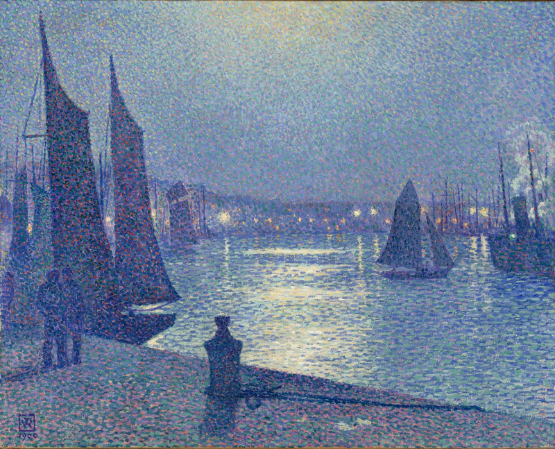 Maanlicht in Boulogne-sur-Mer - Théo van Rysselberghe