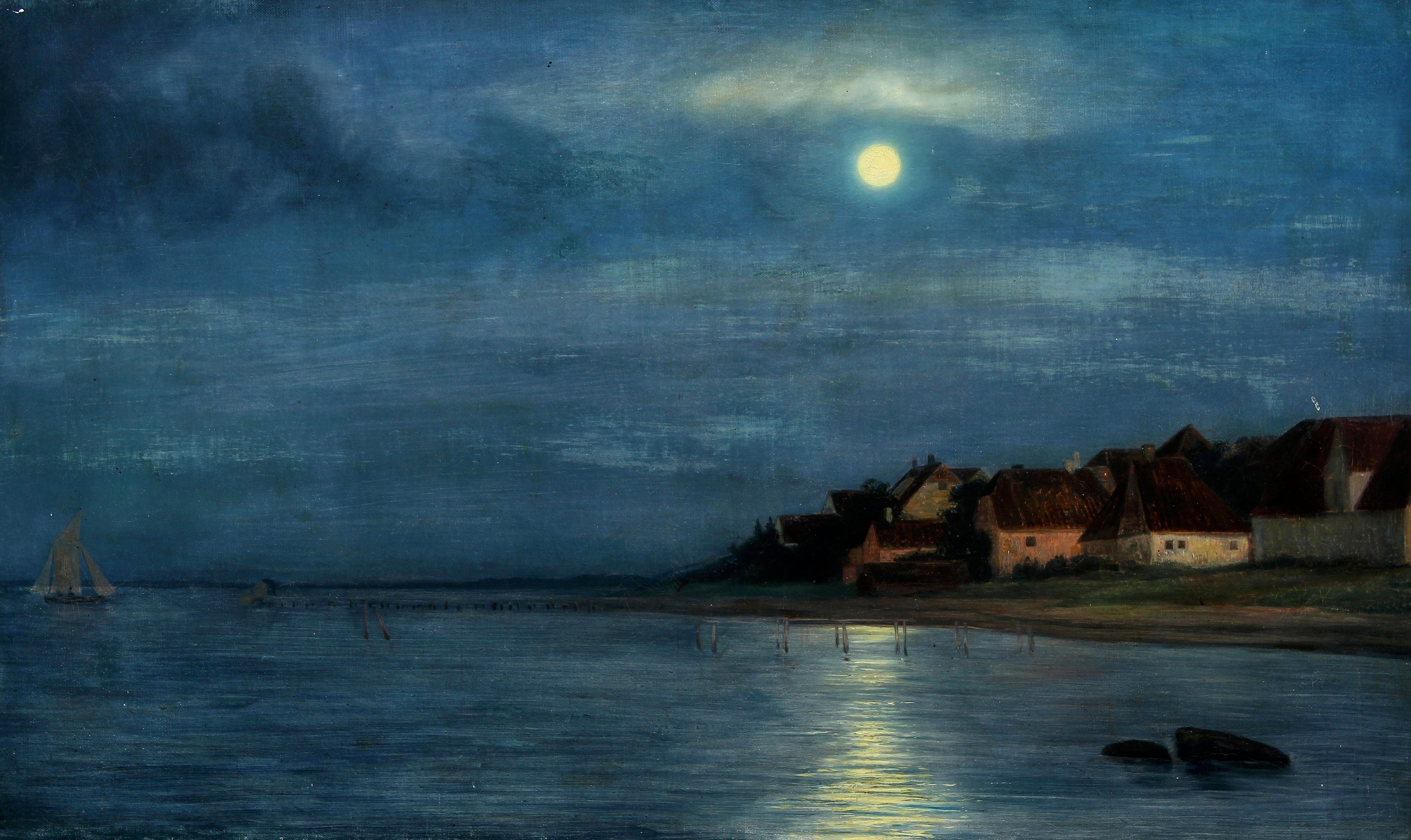 Clair de lune. Hellebæk - Carl Heinrich Bloch - Alpha Reproduction