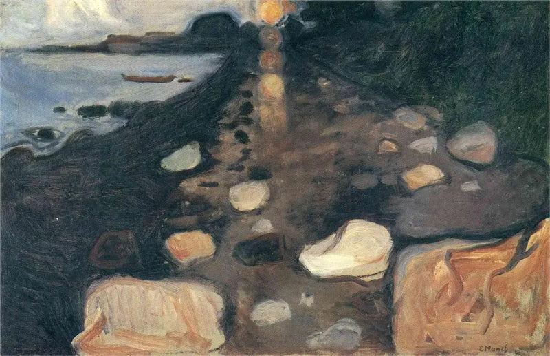 Maanlicht op het strand - Edvard Munch
