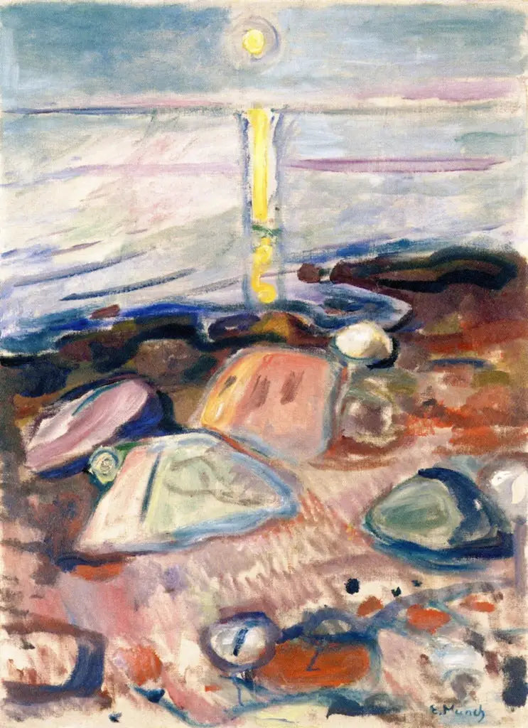 Maanlicht op het strand - Edvard Munch