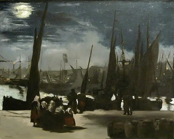 Maanlicht op de haven van Boulogne - Édouard Manet