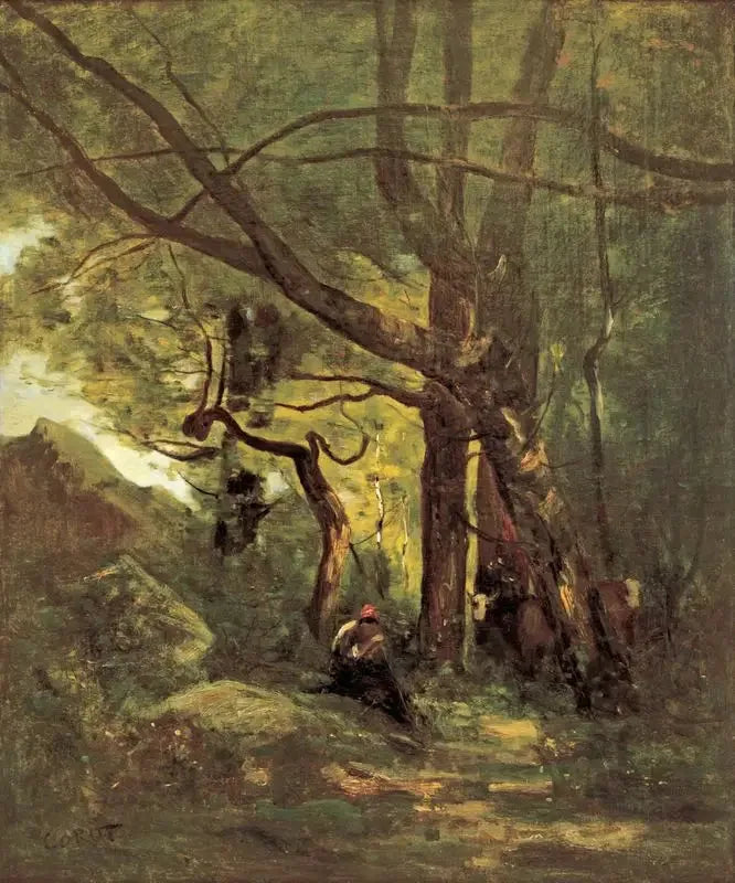 Bosrijke open plek - Jean-Baptiste Camille Corot