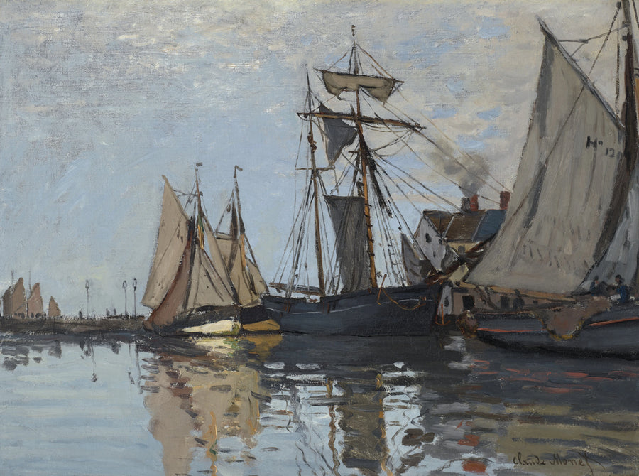 Boten in de haven van Honfleur W77a - Claude Monet