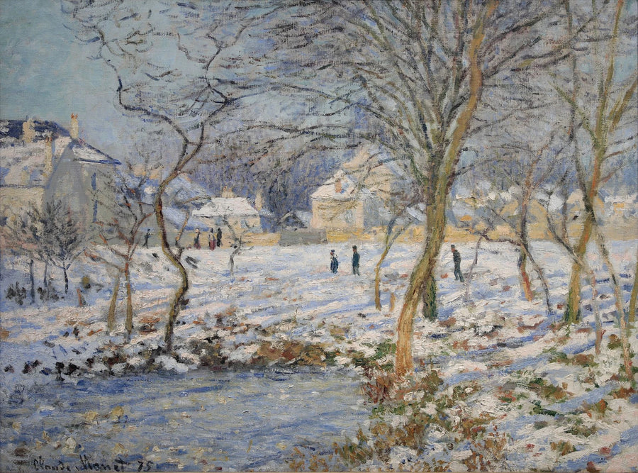 Het meer, het effect van de sneeuw - Claude Monet