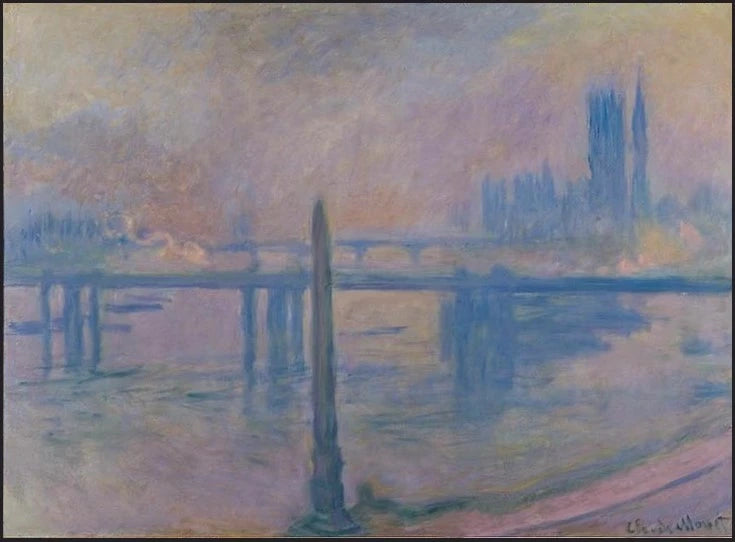 De Naald van Cleopatra en Charing Cross Bridge - Claude Monet